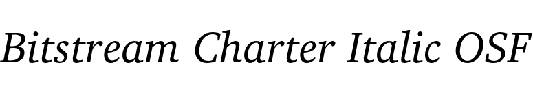 Bitstream Charter Italic OSF font preview
