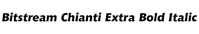 Bitstream Chianti Extra Bold Italic font preview