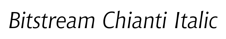 Bitstream Chianti Italic font preview