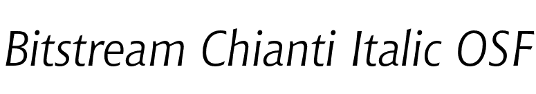 Bitstream Chianti Italic OSF font preview