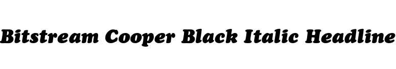 Bitstream Cooper Black Italic Headline font preview