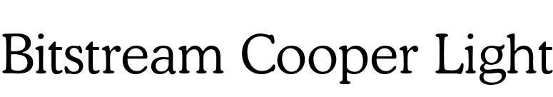 Bitstream Cooper Light font preview