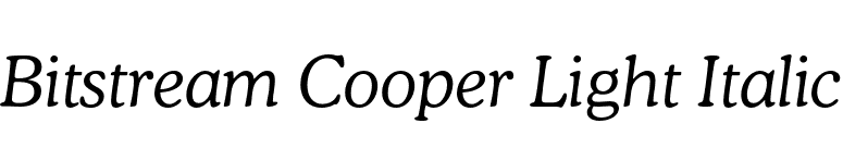 Bitstream Cooper Light Italic font preview