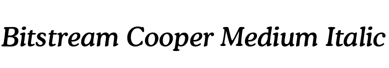 Bitstream Cooper Medium Italic font preview