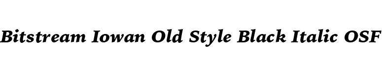Bitstream Iowan Old Style Black Italic OSF font preview