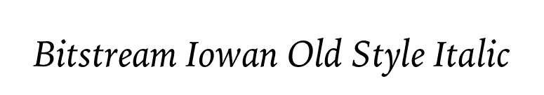 Bitstream Iowan Old Style Italic font preview