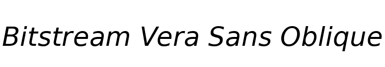 Bitstream Vera Sans Oblique font preview
