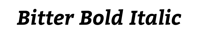 Bitter Bold Italic font preview