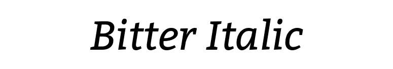 Bitter Italic font preview