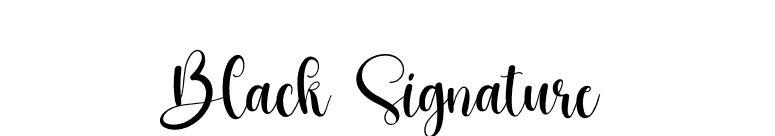 Black Signature font preview