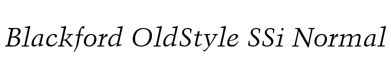 Blackford OldStyle SSi Normal font preview