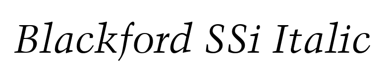 Blackford SSi Italic font preview