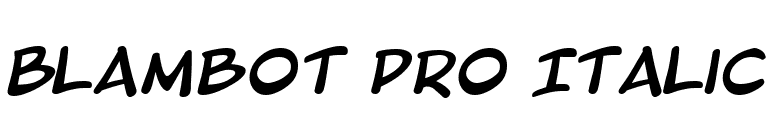 Blambot Pro Italic font preview