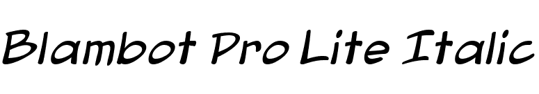 Blambot Pro Lite Italic font preview