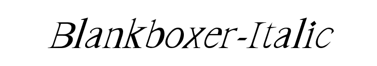 Blankboxer-Italic font preview