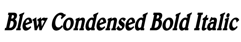 Blew Condensed Bold Italic font preview