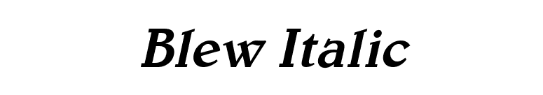 Blew Italic font preview