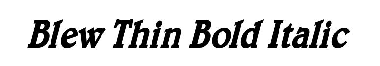 Blew Thin Bold Italic font preview