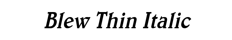 Blew Thin Italic font preview