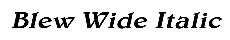 Blew Wide Italic font preview