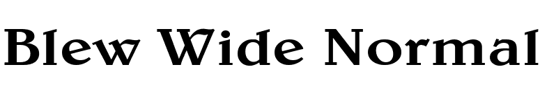 Blew Wide Normal font preview