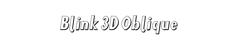 Blink 3D Oblique font preview