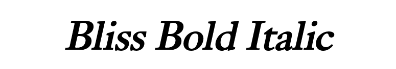 Bliss Bold Italic font preview