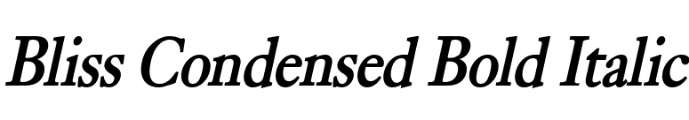 Bliss Condensed Bold Italic font preview