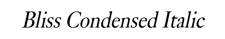 Bliss Condensed Italic font preview