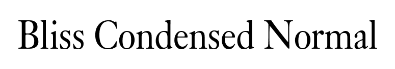 Bliss Condensed Normal font preview