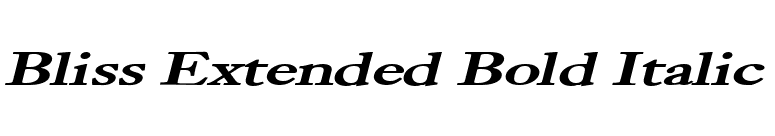 Bliss Extended Bold Italic font preview