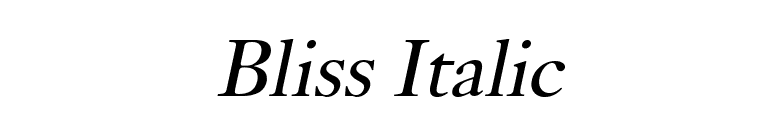 Bliss Italic font preview