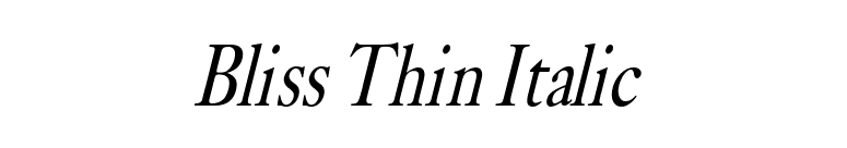 Bliss Thin Italic font preview
