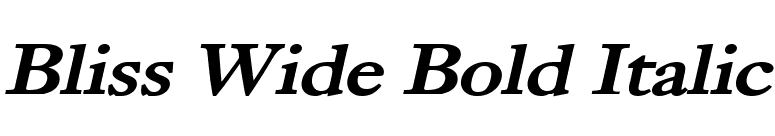 Bliss Wide Bold Italic font preview