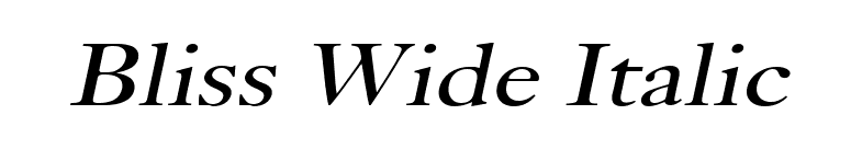 Bliss Wide Italic font preview