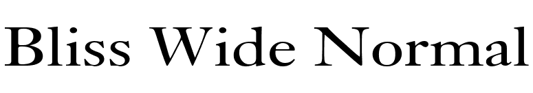 Bliss Wide Normal font preview
