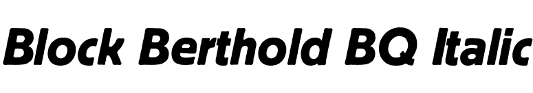 Block Berthold BQ Italic font preview
