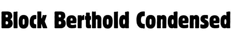 Block Berthold Condensed font preview