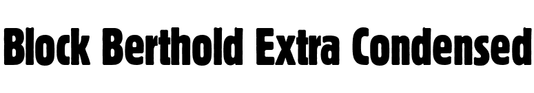 Block Berthold Extra Condensed font preview