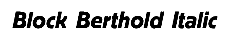Block Berthold Italic font preview