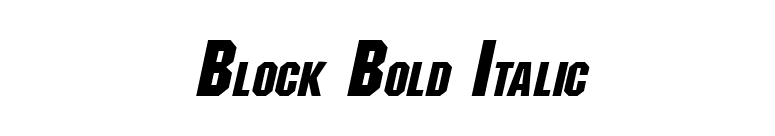Block Bold Italic font preview