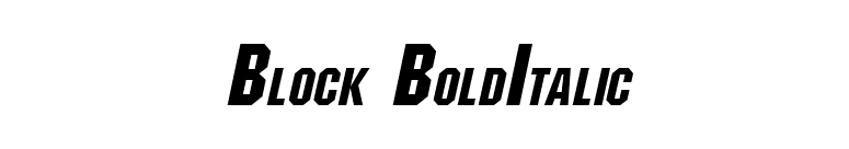 Block BoldItalic font preview