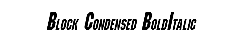 Block Condensed BoldItalic font preview