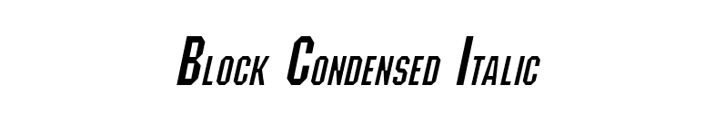 Block Condensed Italic font preview