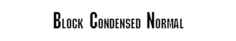 Block Condensed Normal font preview