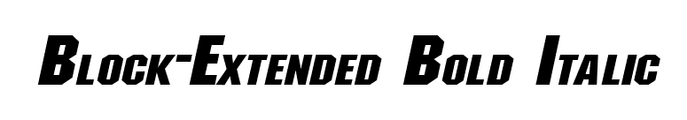 Block-Extended Bold Italic font preview