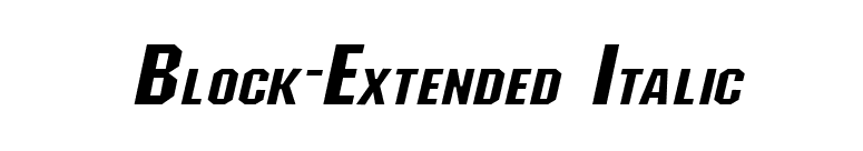 Block-Extended Italic font preview