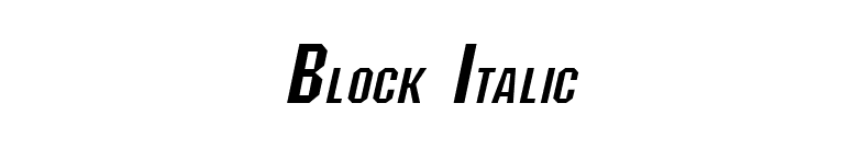 Block Italic font preview