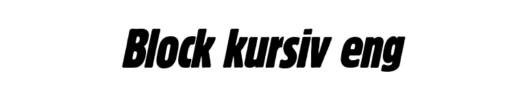 Block kursiv eng  font preview