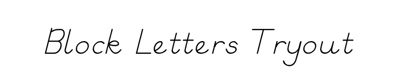 Block Letters Tryout font preview